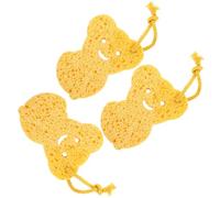 HOMOCONO 3pcs Bath Shower Sponges and Adults Synthetic Material with Strong Water Absorption and Rich Bubbles Yellow Shower Sponge Blocks