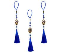 HOMOCONO 3pcs Blue Owl Pendant Charms with Glaze Alloy, Stress Relieving Smooth Surface Tassel Decorations for Clothing and Key Chains