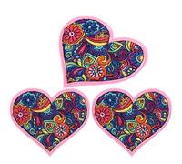 HOMOCONO 3pcs Embroidered Patches for Clothes and Bags, Assorted Colour Cloth DIY Clothing Patches for Embellishing and Repairing Backpacks, Practical and Beautiful