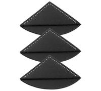 HOMOCONO 3pcs Leather Bookmark Corner Protecting Page Marker for Book Lover Handmade Read Marker for Students and Daily Reading Use