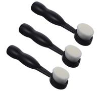 HOMOCONO 3pcs Manual Facial Brush with Abs Handle for Deep Cleaning and Gentle Massage Stimulation, Self-Standing Face Scrubbers to Promote, for Daily Facial Cleansing