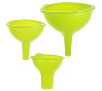 HOMOCONO 3pcs Silicone Funnel Set for Liquid and Liquor with Different Sizes, Easy to Use and Store, Green Cooking Funnels for Kitchen Use and Filling Bottles