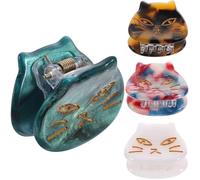 HOMOCONO 4 Pcs Cat Hair Clips for Decorative Hair Accessories with Acetic Acid Sheet Material, Cute Cat Look Design, Safe to Use, for Prom and Graduation