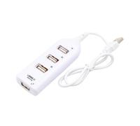 HOMOCONO 4 Ports USB Splitter 2.0 Hub USB Data Hub Portable Plug and Play Abs Material White for Laptop Extension