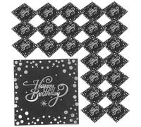 HOMOCONO 40pcs Silver Foil Disposable Napkins Elegant Birthday Party Tableware for Cocktail Dinner Events and Celebrations Soft and Practical Quality Effortless Setup