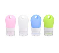 HOMOCONO 4pcs 38ml Silicone Travel Bottles Portable Refillable Shampoo and Cream Containers Leak Proof for Home and Travel Use