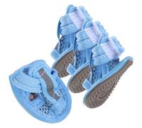 HOMOCONO 4pcs Breathable Mesh Dog Sandals with Anti-slip Sole and Flexible Design, Protect Paws from Hot Pavement, Convenient to Clean, Summer Shoes for Dogs the Beach