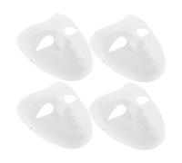 HOMOCONO 4pcs DIY White Pulp Masks for Face Painting Blank Hand Painted Art Masks for Creative Projects for Adults at Parties and Cultural Events