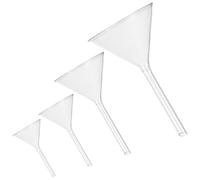 HOMOCONO 4pcs Glass Funnels for Labs Short Neck Borosilicate Glassware Compact for Liquid and Powder Transfer High Temperature Resistant Analytical Chemistry Equipment