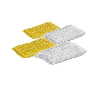 HOMOCONO 4pcs Gold and Silver Glitter Cleaning Sponges Multi-Function Dish Scrub Sponge Set Reusable Compact Kitchen and Bathroom Scrubbers for Daily Household Cleaning