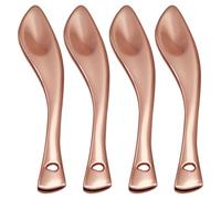 HOMOCONO 4pcs Metal Cosmetics Spoons for Face Cream and Eye Cream, Skin Care Spoon Tools Even Spreading Function, Avoid Manual Operation, for Cosmetics Use