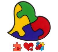 HOMOCONO 4pcs Metal Rainbow Puzzle Brooch Pin Set, Sturdy and Decorative Lapel Pins for Backpacks and Handbags, Cute Autism Awareness Accessories for Everyday Use