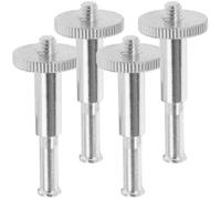 HOMOCONO 4pcs Mic Extension Pole Microphone Arm Stand 1/4 Adapter Metal Adapter for Microphone Stand Mount Silver Simple Professional Design Tight Fit 2.16x0.55x0.55in