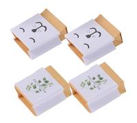 HOMOCONO 4pcs Mini Kraft Paper Bags for Dollhouse Decoration Lifelike Flower Packaging for Miniature Models Sturdy Vintage Style Bags for Collectible Accessories