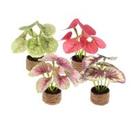 HOMOCONO 4pcs Miniature Bonsai Plants No Watering Needed Artificial Greenery for Dollhouse Decor Delicate Miniature House Ornaments for Mini House Landscape Prop and DIY Projects