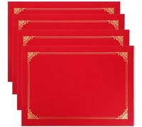 HOMOCONO 4pcs Red Paper Certificate Covers with Simple and Classic Design, Sturdy Diploma Covers to Store Certificates and Documents for Graduation and Award Ceremonies