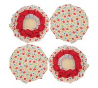 HOMOCONO 4pcs Round Door Handle Covers Made of Cotton, Universal Fit and Anti-Static, Protects Against Collisions, Decorative Floral Style for Household Use in Dry Environments