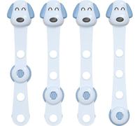 HOMOCONO 4pcs Safety Fridge Locks and Proof Drawer Locks 90 Degree Rotation Preventing Pinching Fingers Abs Material Opposite Door and Drawer Protection