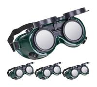 HOMOCONO 4pcs Welding Protective Glasses with Radiation and Intense Light Protection, Plastic Safety Goggles for Welding and Industrial Use, Comfortable Eye Shield for Worksites