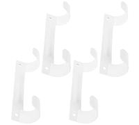 HOMOCONO 4pcs White Ironing Board Hangers Heavy Duty Iron Wall Hooks Widened Hook Surface for Laundry Room and Closet Storage Easy to Install Metal Brackets