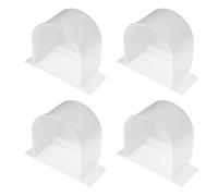 HOMOCONO 4pcs White Plastic Bird Feeder Food Container for Parrots and Small Birds Wear Resistant and Easy to Install Half Circle Feed Bowl for Cage Feeding