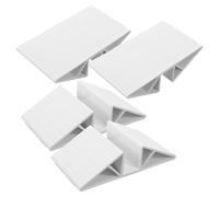 HOMOCONO 4pcs White Plastic Triangle Reinforcement Grooves for Door and Gates, Solid Material Support Fittings for Home Use, Sturdy Safety Accessories for Childrens Stairgate and Indoor Pet