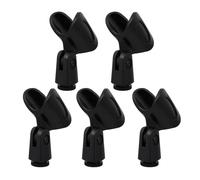 HOMOCONO 5 Pcs Microphone Holder Clips Adjustable Angle Universal Plastic Mic Stand Clip for Studio and Podcast Use Black