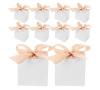 HOMOCONO 50 Sets White Present Boxes - Small Party Favor Boxes for Treat Candy Cookies and Party Favors for Weddings Birthdays Baby Showers and Celebrations