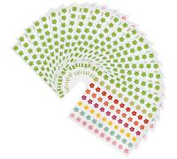 HOMOCONO 50 Sheets Compact Reward Stickers Self-adhesive Paper Flower Design Assorted Colours Convenient to Stick and Remove Reward and Teachers Craft Project