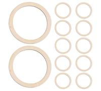 HOMOCONO 50pcs Unfinished Wooden Rings Blank Circles for DIY Wood Crafts, Easy to Paint and Convenient to Use, for Creative Handicrafts and Party Decorations