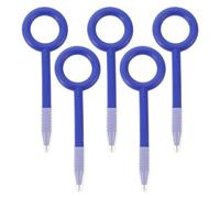 HOMOCONO 5pcs Blue Safety Writing Pen with Flexible Construction and Anti-swallowing Structure, Non-lethal Prison Pen for Secure Use in Prison Talk Rooms