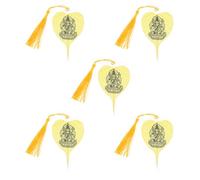 HOMOCONO 5Pcs Buddhist Culture Metal Bookmarks Bodhi Leaf Reading Accessories for Students and Readers