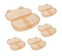 HOMOCONO 5pcs Lidded Soother Container Carry Handle, Plastic Pacifier Box for Baby, Keeps Pacifiers Sanitary at Home on Strollers