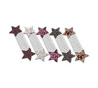 HOMOCONO 5pcs Star Hair Comb Clips for Women Invisible Hair Clips with Secure Tooth Design Bangs Fixer Holder Comfortable Multi-color