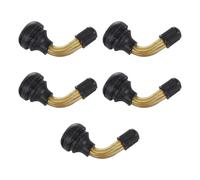 HOMOCONO 5pcs Tire Valve Stem Extender 45 Degree Tyre Extension Adapter Rubber Copper Abs Black for Passenger Cars and Trucks, Checking and Inflating