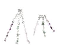 HOMOCONO 6 Pcs Boho Hair Accessories Hair Ties Zinc Alloy Natural Stone Comfortable Versatile Combinations Vintage Style for Women Braids and Dreadlocks