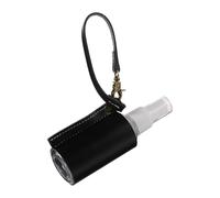 HOMOCONO 60ml Mini Refillable Hand Washing Gel Bottle with Keychain Holder, Portable Empty Travel Bottle in Black Pu Leather Case for Everyday Use