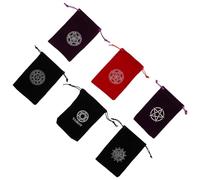 HOMOCONO 6Pcs Drawstring Bags for Tarot Card Jewelry Storage Multipurpose Pouches with Elegant Design Lightweight and Easy to Carry for Travel and Small Item Organization