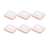 HOMOCONO 6pcs Khaki Makeup Sponges for Face with Wet and Dry Application, Rectangle Pu Sponge Powder Puff for Effortless Application on Occasions and Travel Random Color