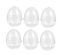 HOMOCONO 6Pcs Medium Plastic Candy Boxes Easter Egg Shape 7X9Cm Hollow Fillable Storage Containers for Party Wrapping
