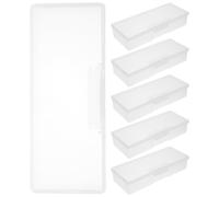 HOMOCONO 6pcs Plastic False Nail Storage Box for Nail Accessories and Manicure Equipment Lightweight Personal Storage Box Protecting from Squeezing or Drops and On-the-go Use