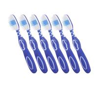 HOMOCONO 6pcs Portable Soft Bristles Toothbrushes with Pp and TPR Handles for Inmates, Preventing Spread of Dirty Things, Easy to Transport Travel Toothbrush Set