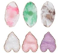HOMOCONO 6pcs Resin Finger Ring Color Plate for Nail Art Palette with Unique Design and Professional Texture, for Displaying Finished Nail Art Works and Colours Blending in Lipsticks