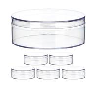 HOMOCONO 6pcs small clear round cube box PS candy storage container versatile use for party favor jewelry