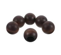 HOMOCONO 6pcs Wooden Perfume Bottle Caps, round 15-tooth Brown Top Covers | Easy Installation, Secure Fit, Leakproof Design, Portable Use for Gifting and Work, Brown Finish