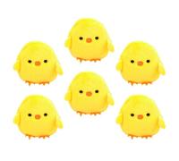 HOMOCONO 6pcs Yellow Chicken Shaped Plush Coin Purses Cute Change Purse for Holding Keys and Data Cables for Outdoor Travel