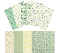 HOMOCONO 8 Sheets of Multi-Functional Cotton Quilting Fabric Squares with Floral Printing Patchwork for DIY Sewing and School Projects
