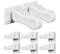 HOMOCONO 8pcs Child Safety Door Handle Locks with Adhesive Backing for Door Lever and Handle Easy to Install Baby Proofing Security Locks for Home Safety