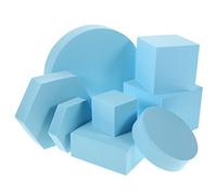 HOMOCONO 8pcs Cube Foams Props Lightweight Simple Delicate Geometric Cube Photography Props for Photo Shoot Jewelry Photography Convenient to Carry Or Place