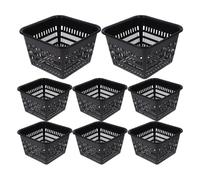HOMOCONO 8pcs Plastic Plant Pot Mesh Drainage Net Cups for Hydroponic and Soil-based Media, Black Garden Containers Pots and Planters Suitable for Flowers and Vegetables in Garden or Flower